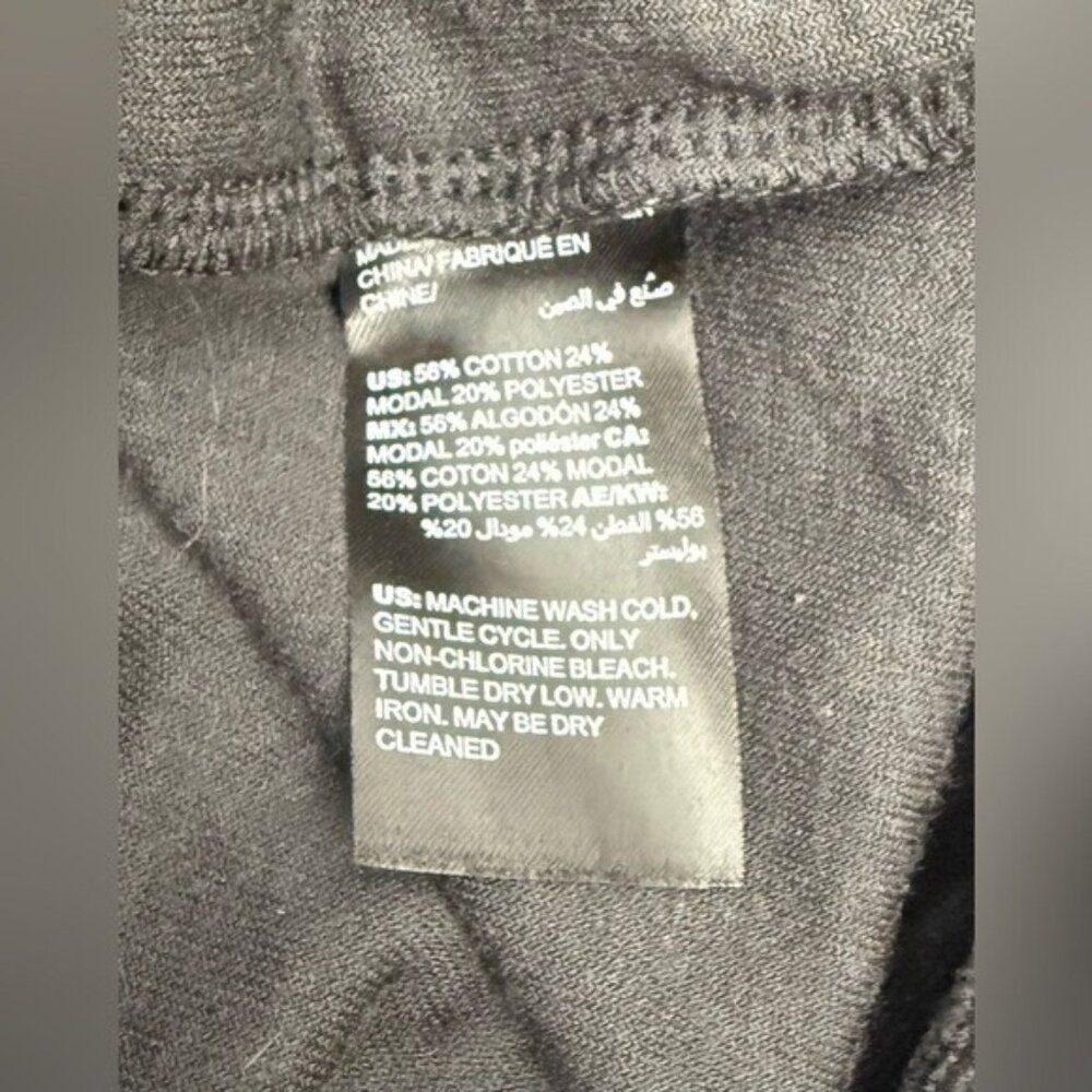 CHICOS Zenergy Black Velour Funnel-Neck Tunic Pullover Drawstring Cozy Size 3(L) - Picture 12 of 13